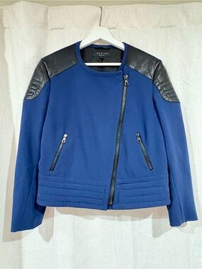rag & bone Navy Blue Jacket with Black Shoulder Panels